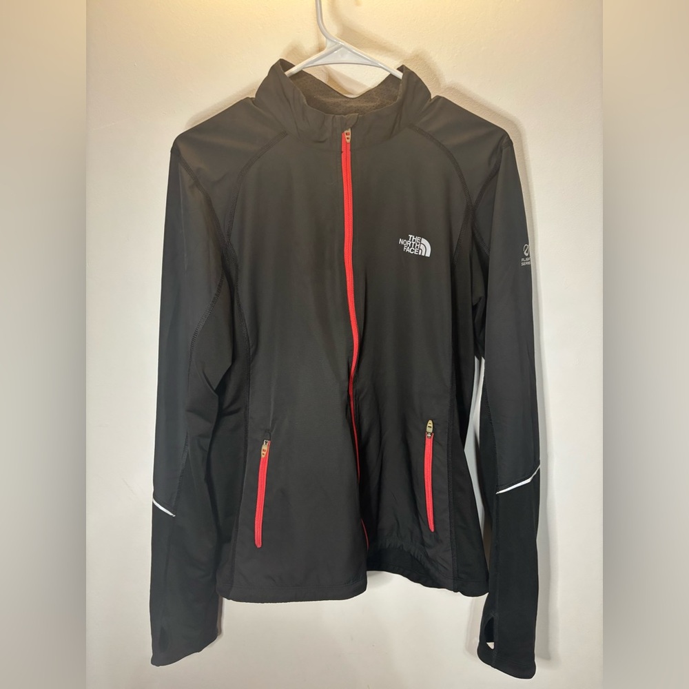 The North Face Women's Black Ski Jacket with Red Zippers